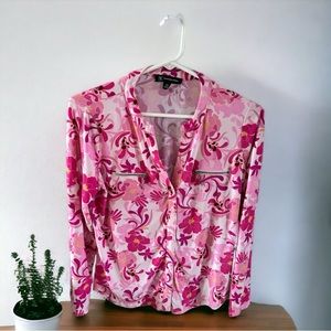 INC International Concepts PM Floral Top EUC